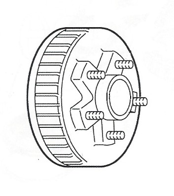 Trailer Hub and Drum 3500 lb 5 on 4.5"